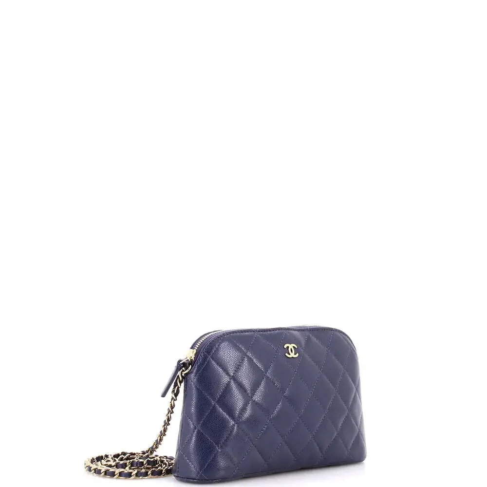 Chanel Cc Dome Zip Clutch With Chain #240505C41B - Picture 2 of 6